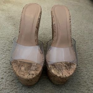 Clear wedge heels